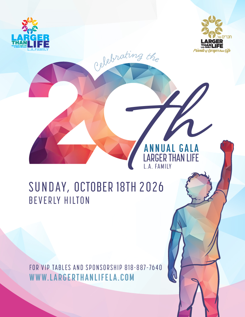 LargerThanLife_Gala2026 Join us for the **Larger Than Life L.A. Family Annual Valentine’s Day Party**, a heartfelt evening dedicated to our incredible members whose compassion and commitment are making a meaningful difference in the lives of children in Israel battling cancer.